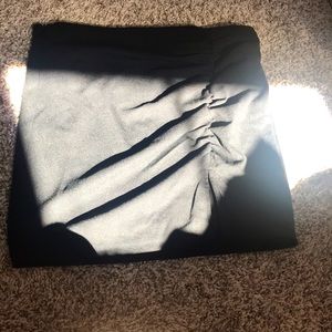 Ruched Front-Slit Mini Skirt